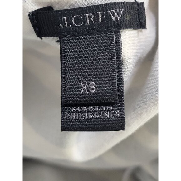 J. Crew One Shoulder Striped Ruffle Top Navy Cream SZ XS Preppy Cotton Classic - Picture 10 of 10